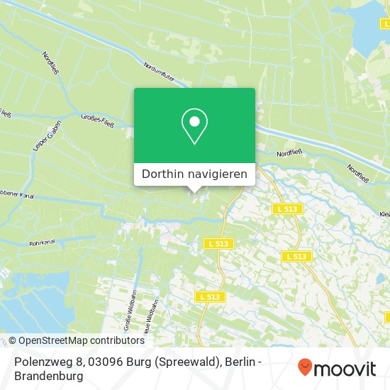 Polenzweg 8, 03096 Burg (Spreewald) Karte