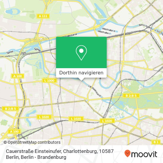 Cauerstraße Einsteinufer, Charlottenburg, 10587 Berlin Karte