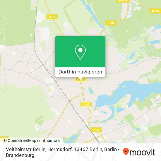 Veltheimstr Berlin, Hermsdorf, 13467 Berlin Karte