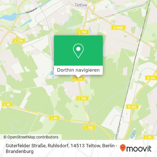 Güterfelder Straße, Ruhlsdorf, 14513 Teltow Karte