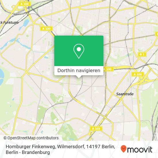 Homburger Finkenweg, Wilmersdorf, 14197 Berlin Karte