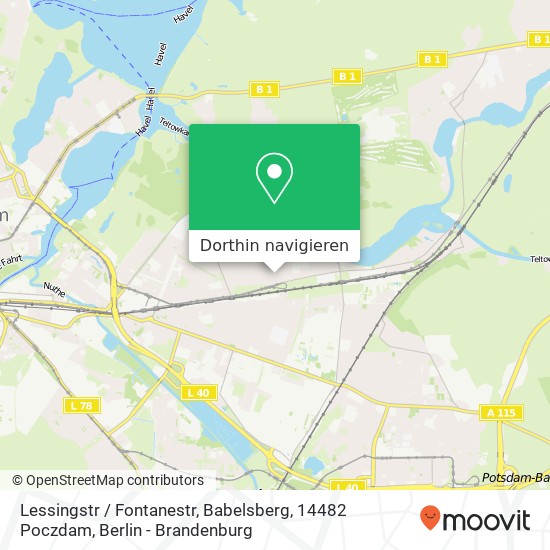 Lessingstr / Fontanestr, Babelsberg, 14482 Poczdam Karte