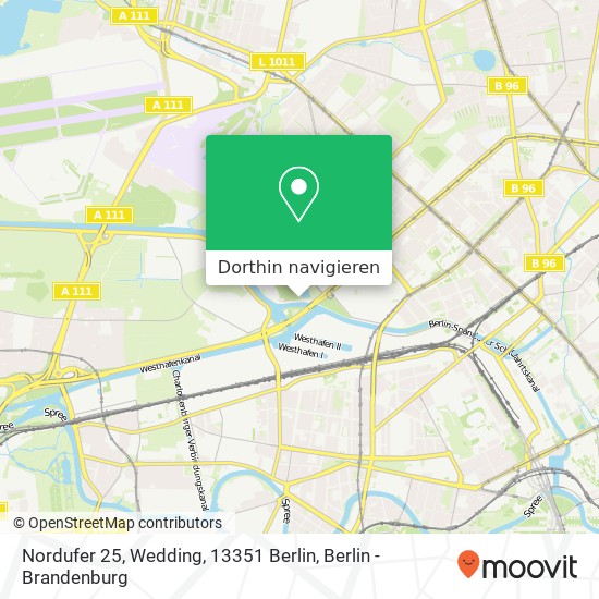 Nordufer 25, Wedding, 13351 Berlin Karte