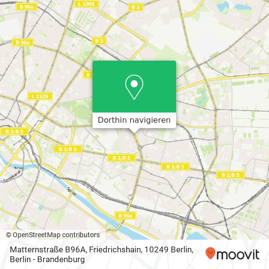 Matternstraße B96A, Friedrichshain, 10249 Berlin Karte