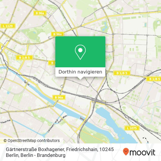 Gärtnerstraße Boxhagener, Friedrichshain, 10245 Berlin Karte