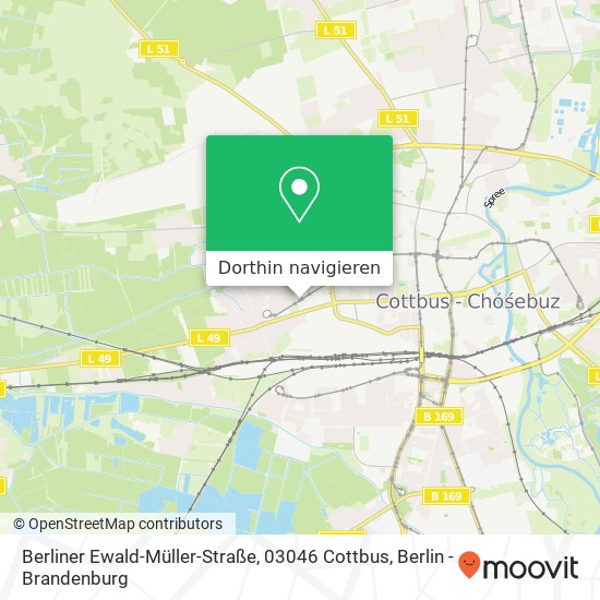 Berliner Ewald-Müller-Straße, 03046 Cottbus Karte