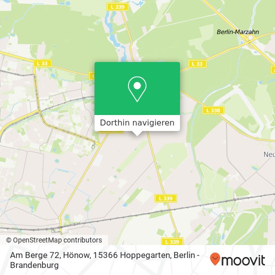 Am Berge 72, Hönow, 15366 Hoppegarten Karte