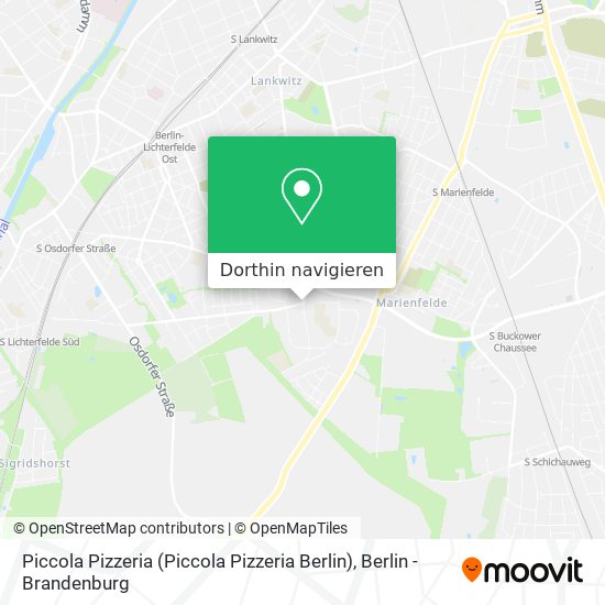 Piccola Pizzeria (Piccola Pizzeria Berlin) Karte