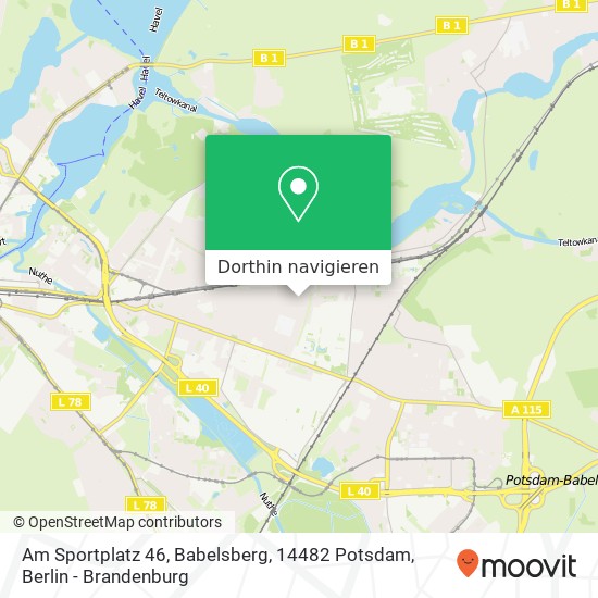 Am Sportplatz 46, Babelsberg, 14482 Potsdam Karte