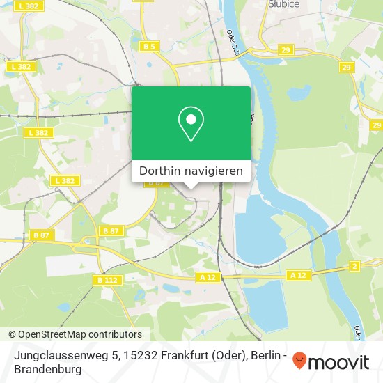 Jungclaussenweg 5, 15232 Frankfurt (Oder) Karte