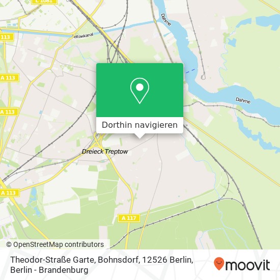 Theodor-Straße Garte, Bohnsdorf, 12526 Berlin Karte