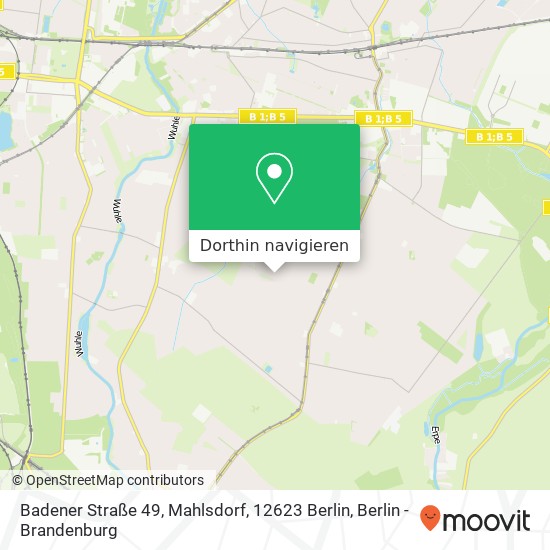 Badener Straße 49, Mahlsdorf, 12623 Berlin Karte