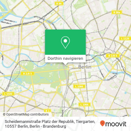 Scheidemannstraße Platz der Republik, Tiergarten, 10557 Berlin Karte