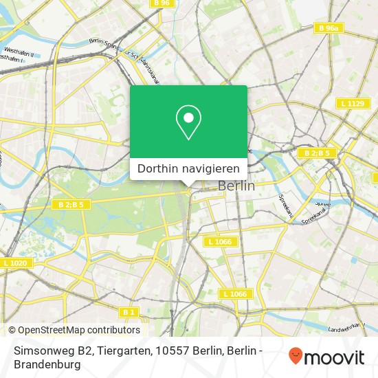 Simsonweg B2, Tiergarten, 10557 Berlin Karte