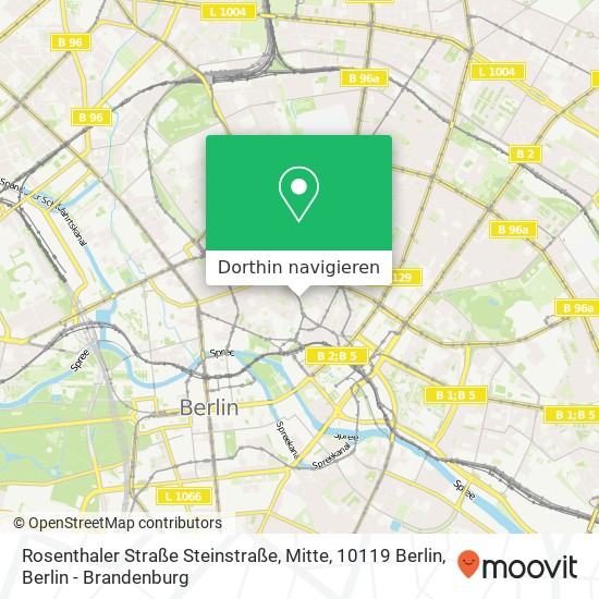 Rosenthaler Straße Steinstraße, Mitte, 10119 Berlin Karte
