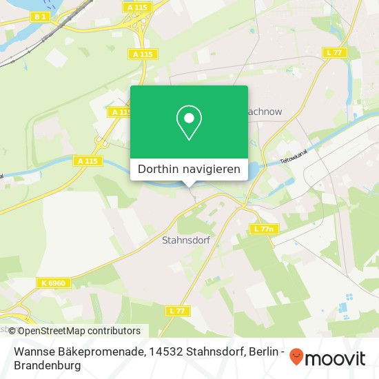 Wannse Bäkepromenade, 14532 Stahnsdorf Karte