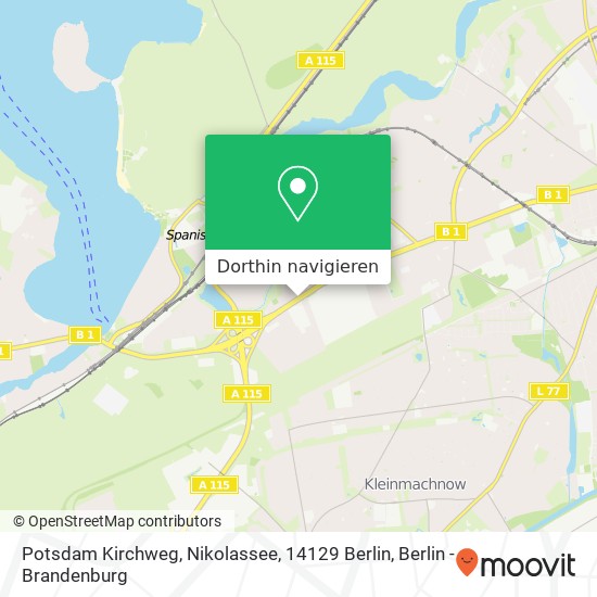 Potsdam Kirchweg, Nikolassee, 14129 Berlin Karte