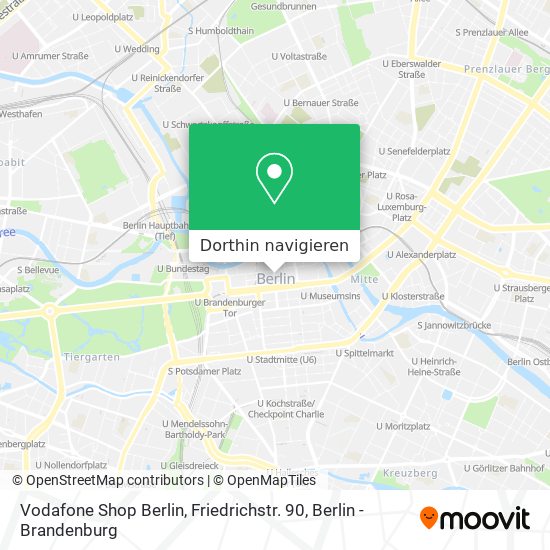 Vodafone Shop Berlin, Friedrichstr. 90 Karte