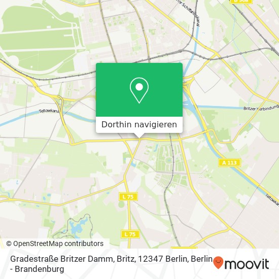 Gradestraße Britzer Damm, Britz, 12347 Berlin Karte