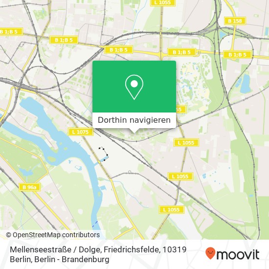 Mellenseestraße / Dolge, Friedrichsfelde, 10319 Berlin Karte