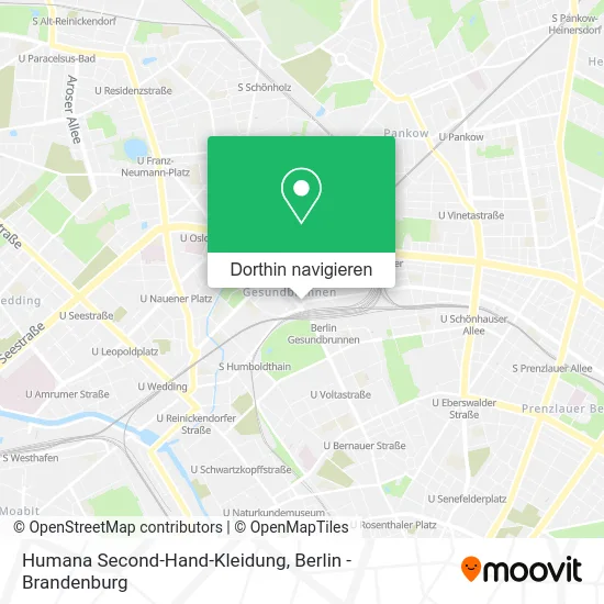 Humana Second-Hand-Kleidung Karte