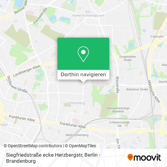 Siegfriedstraße ecke Herzbergstr Karte