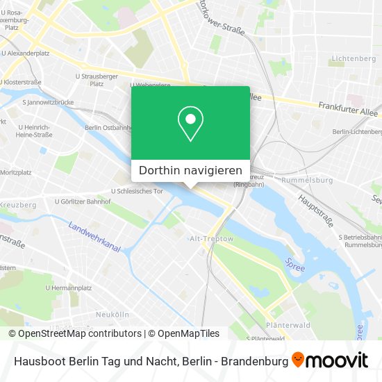 Hausboot Berlin Tag und Nacht Karte