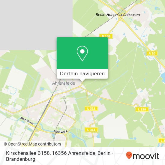 Kirschenallee B158, 16356 Ahrensfelde Karte