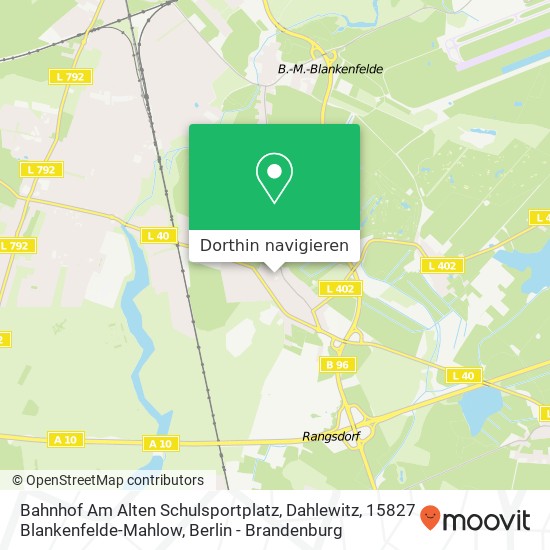 Bahnhof Am Alten Schulsportplatz, Dahlewitz, 15827 Blankenfelde-Mahlow Karte