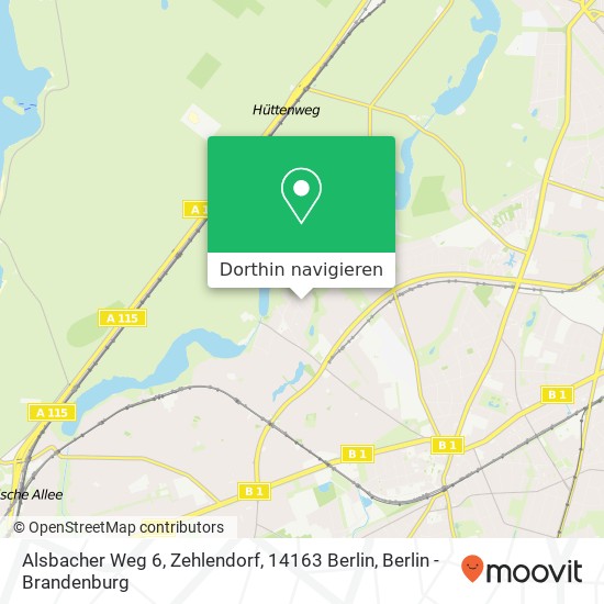 Alsbacher Weg 6, Zehlendorf, 14163 Berlin Karte