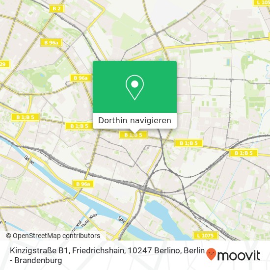 Kinzigstraße B1, Friedrichshain, 10247 Berlino Karte
