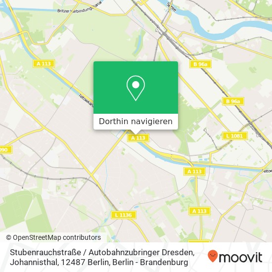 Stubenrauchstraße / Autobahnzubringer Dresden, Johannisthal, 12487 Berlin Karte