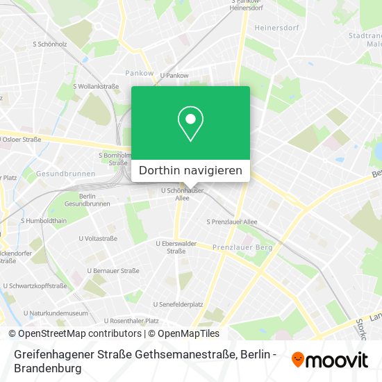 Greifenhagener Straße Gethsemanestraße Karte