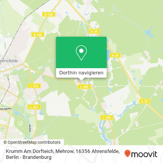 Krumm Am Dorfteich, Mehrow, 16356 Ahrensfelde Karte