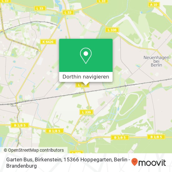 Garten Bus, Birkenstein, 15366 Hoppegarten Karte