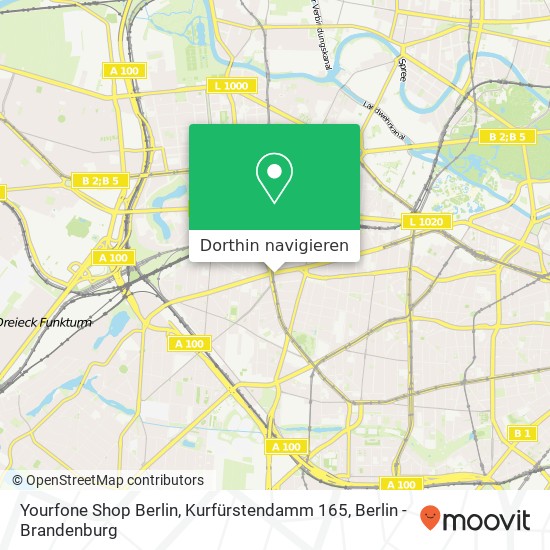Yourfone Shop Berlin, Kurfürstendamm 165 Karte