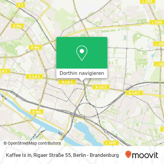 Kaffee Is in, Rigaer Straße 55 Karte