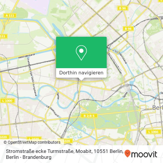 Stromstraße ecke Turmstraße, Moabit, 10551 Berlin Karte