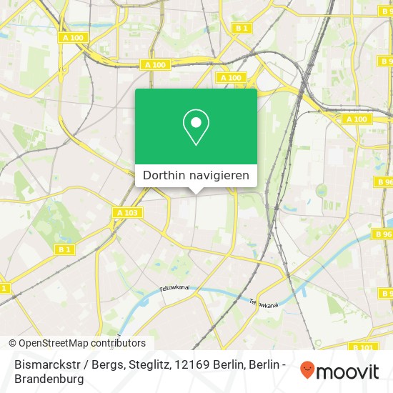 Bismarckstr / Bergs, Steglitz, 12169 Berlin Karte