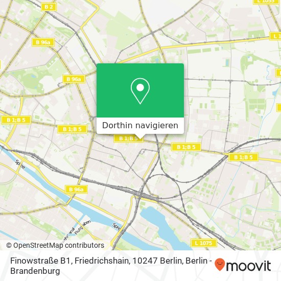 Finowstraße B1, Friedrichshain, 10247 Berlin Karte