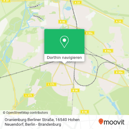 Oranienburg Berliner Straße, 16540 Hohen Neuendorf Karte