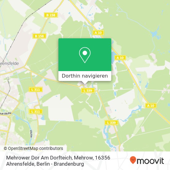 Mehrower Dor Am Dorfteich, Mehrow, 16356 Ahrensfelde Karte