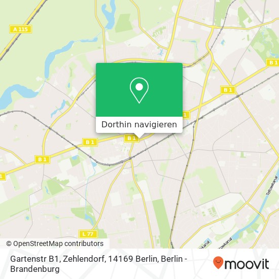 Gartenstr B1, Zehlendorf, 14169 Berlin Karte