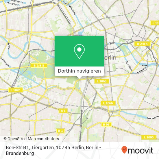 Ben-Str B1, Tiergarten, 10785 Berlin Karte