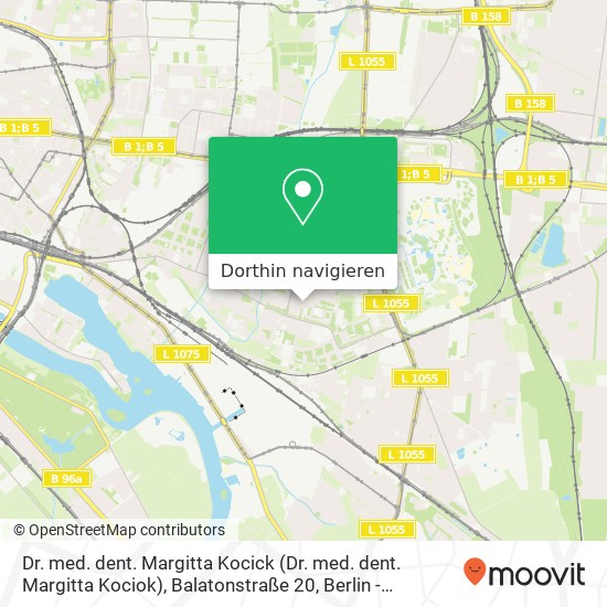 Dr. med. dent. Margitta Kocick (Dr. med. dent. Margitta Kociok), Balatonstraße 20 Karte