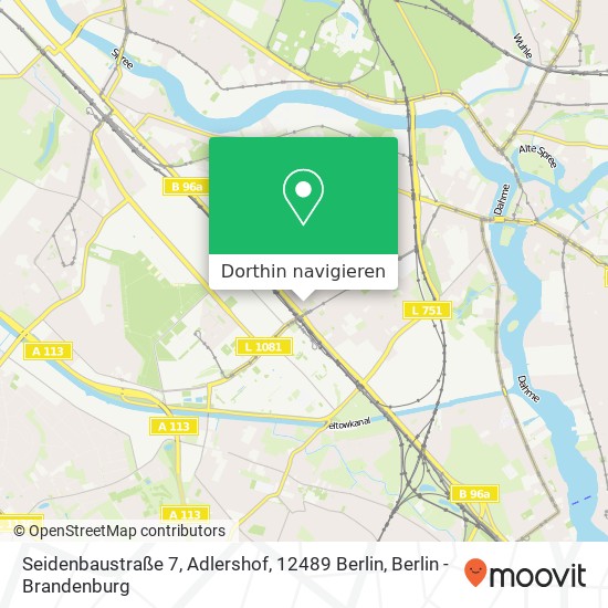 Seidenbaustraße 7, Adlershof, 12489 Berlin Karte