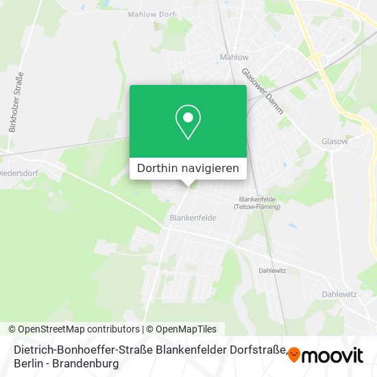 Dietrich-Bonhoeffer-Straße Blankenfelder Dorfstraße Karte