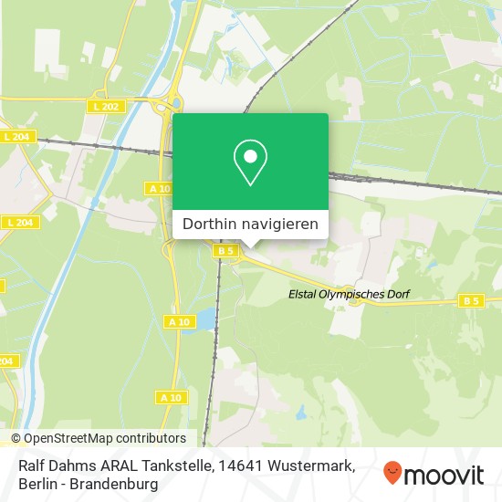 Ralf Dahms ARAL Tankstelle, 14641 Wustermark Karte