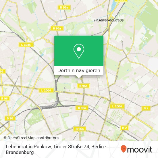 Lebensrat in Pankow, Tiroler Straße 74 Karte