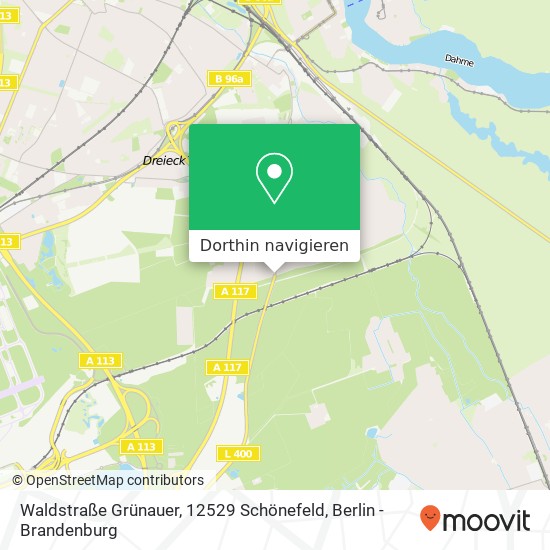 Waldstraße Grünauer, 12529 Schönefeld Karte